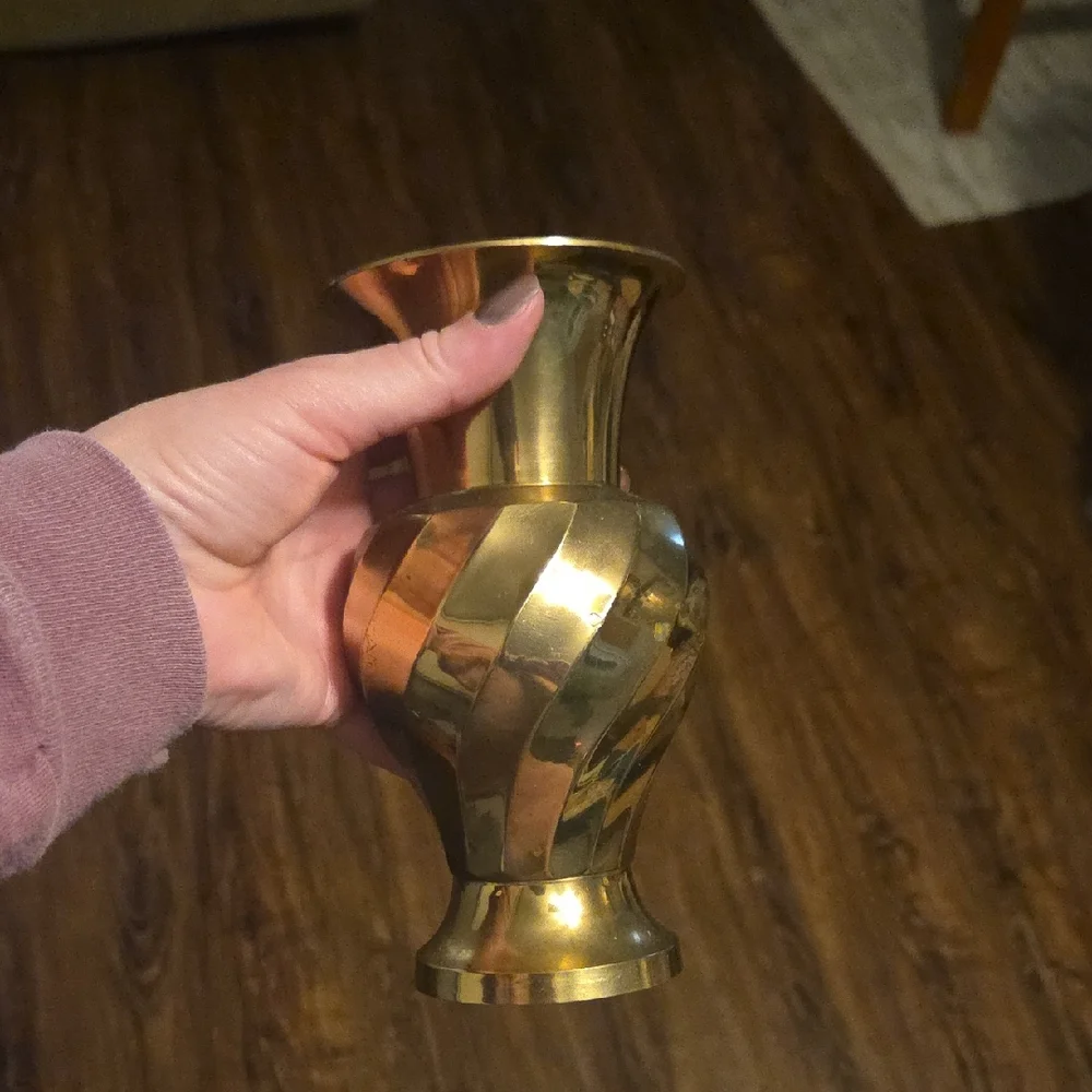 HEAVY Boho Brass Vase